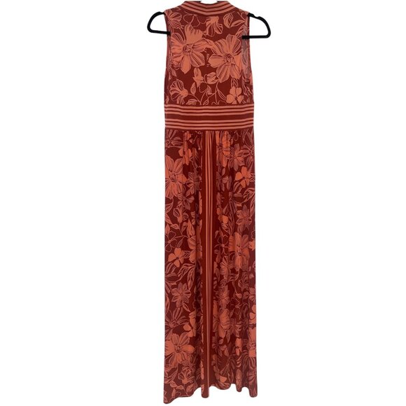 Wisp Maggy London Ella Maxi Jersey Dress Floral Beach Burnt Orange Red 4 S - Picture 3 of 7